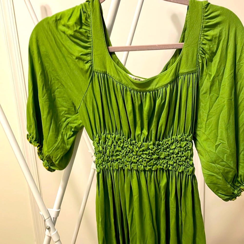 Gorgeous green crinkled bottom dress.  Size medium excellent condition
